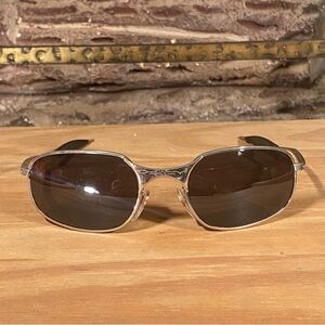 Oakley Rare Vintage 90s Square E Wire Gen 1 Silver with Black Iridium Sunglasses